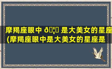 摩羯座眼中 🦋 是大美女的星座(摩羯座眼中是大美女的星座是 🦆 什么)